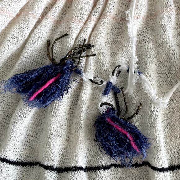 Free People Dreamland Linen blend Cardigan Size M Wide Boxy Boho - Picture 7 of 16